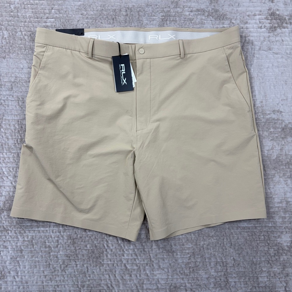 RLX Ralph Lauren Golf Shorts Mens 42 Tan Khaki Tailored Fit Wicking Performance